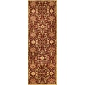 Hand-tufted Alliyah Delhi Burgundy and Gold New Zealand Wool Rug (3 x 10)