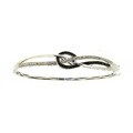 Sterling Silver 1/4ct TDW Black and White Diamond Bangle (H-I, I2-I3)