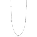 Fremada Sterling Silver Crystal Round Station Necklace