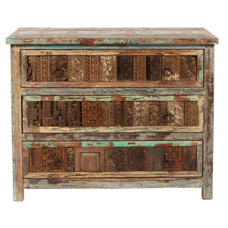 Vintage Bono Print Block 3-drawer Chest