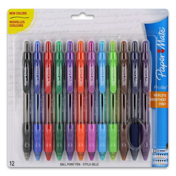 Paper Mate Profile Assorted Retractable Ballpoint Pens (Pack of 12)
