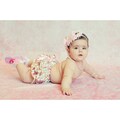 Baby Bling Shoes Bloomer and Feather Rhinestone Headband Set