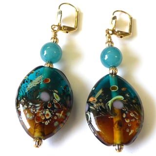 Palmtree Gems 'Heidi' Lampworked Glass Dangle Earrings