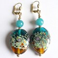 Palmtree Gems 'Heidi' Lampworked Glass Dangle Earrings