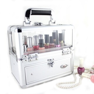 Jacki Design Silver Nail Polish Organizer Manicure Case