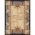 Natural 6582 Lodge Beige Area Rug (5'3 x 7'3)