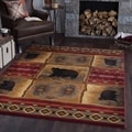 Natural 6570 Lodge Red Area Rug (7'10 x 10'3)