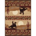 Natural 6572 Lodge Beige Area Rug (7'10 x 10'3)