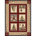 Natural 6580 Lodge Red Area Rug (5'3 x 7'3)