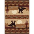 Natural 6572 Lodge Beige Area Rug (5'3 x 7'3)
