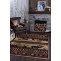 Natural 6595 Lodge Red Area Rug (5'3 x 7'3)