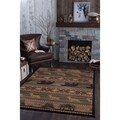 Natural 6588 Lodge Green Area Rug (5'3 x 7'3)