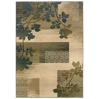Sydney Beige/ Green Transitional Area Rug (9'9 x 12'2)
