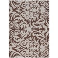Hand-hooked Chelsea Damask Brown Wool Rug (1'8 x 2'6)