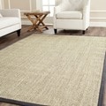 Hand-woven Resorts Natural/ Grey Fine Sisal Rug (8' Square)
