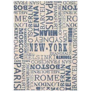 Http Ak1 Ostkcdn Com Images Products 7847863 7847863 Waverly Sun Shade Distressed Blue Cities Rug 79 X 1010 P15234 Area Rugs Indoor Outdoor Rugs Outdoor Rugs