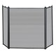 Uniflame 3-Fold Black Fireplace Screen