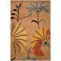 Indo Hand-tufted Beige/ Light Blue Wool Rug (4' x 6')
