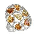 18k White Gold 2 7/8ct TDW Multi-colored Diamond Ring (G-H, SI1-SI2)