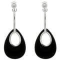CGC Sterling Silver Black Agate Teardrop Earrings