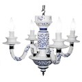 Cassandra Blue/ White Hand-painted Ceramic Chandelier