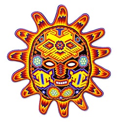 Special Offers Handcrafted Beadwork 'Red Sunset' Huichol Mask (Mexico)