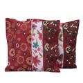 Set of 2 Handcrafted Polyester 'Garden of Love' Cushion Covers (India)