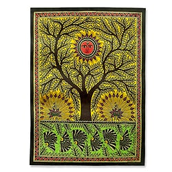 (^ ^)// Madhubani 'Tree of Life' Folk Art Painting (India)