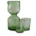 Set of 2 Blown Glass 'Cool Chalice' Carafe and Glasses (Guatemala)