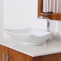 Elite White Ceramic Oval Bathroom Sink