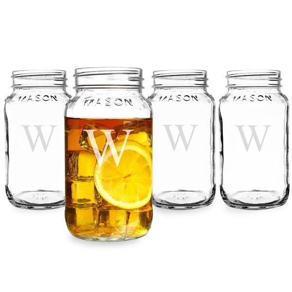 Personalized 16ounce Mason Jars (Set of 4) Overstock Shopping