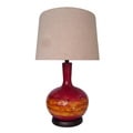Integrity 26-inch Red and Orange Blown Glass Table Lamp with night Light