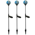 Paradise Solar Powered Blue Mosaic Glass Ball Light (Set of 3)