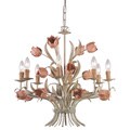 Southport 8-light Chandelier in Sage/ Rose