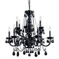 Transitional 12-light Black Crystal Chandelier