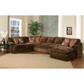 Champion 4-piece Chaise Sectional Brown Fabric Oversized Set