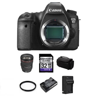 Canon EOS 6D Digital Camera w/ 24-105mm f/4.0L IS USM AF Lens Bundle