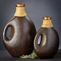 Rustic Deep Brown Wrapped Top Vase