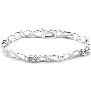 Sunstone Silver-plated Infinity Link Bracelet Made with SWAROVSKI CRYSTAL