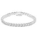 Sunstone Silver-plated Round Swirl Link Bracelet Made with SWAROVSKI CRYSTAL
