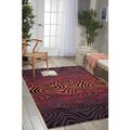Hand-tufted Sangria Contour Abstract Zebra Print Rug (7'3 x 9'3)