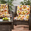 Fireworks Floral Outdoor High-back Chair Cushions (Set of 2)