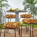 15-inch Woodland Floral Round Outdoor Bistro Chair Cushion (Set of 4)