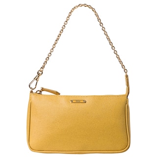 Fendi 'Crayon' Yellow Saffiano Leather Pouchette Bag