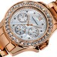 Vernier Ladies Dazzling Boyfriend Mother of Pearl Dial Faux-Chrono Bracelet Watch