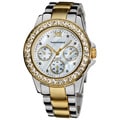 Vernier Ladies Dazzling Boyfriend Mother of Pearl Dial Faux-Chrono Bracelet Watch