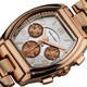 Vernier Ladies Boyfriend-Sized Rose-Tone Tonneau Faux-Chrono Bracelet Watch