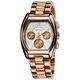 Vernier Ladies Boyfriend-Sized Rose-Tone Tonneau Faux-Chrono Bracelet Watch