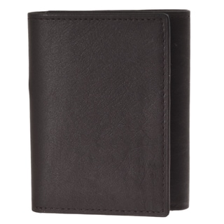 Joseph Abboud Men's Brown Leather Slim Tri-fold Wallet