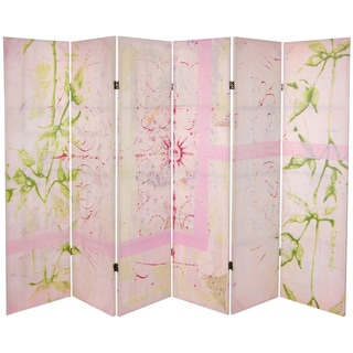 Pink Harmony 5.25-foot Tall Canvas Room Divider (China)